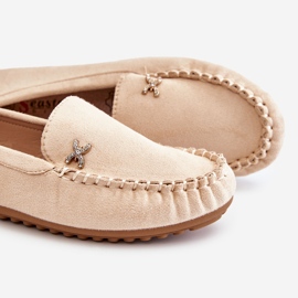 PS1 Mocassins Femme En Daim Avec Embellissements Leah Beiges 9