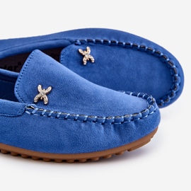 PS1 Mocassins en daim pour femme avec ornement Leah bleu 8