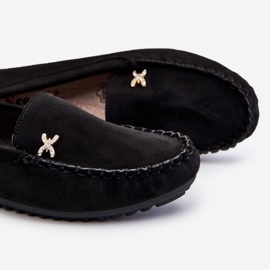 Mocassins Femme En Daim Avec Leah Embellissement Noir le noir 7