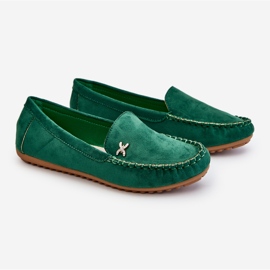 PS1 Mocassins Femme En Daim Avec Leah Vert Embellissement 7