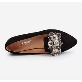 Mocassins ornés à talons plats pour femmes Noir Sloane 2