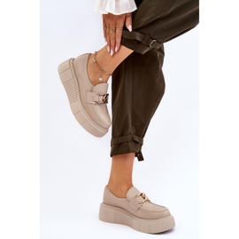 Lemar Chaussures à plateforme en cuir à la mode Beige Marsol 2