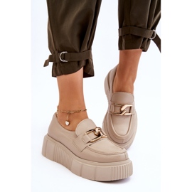 Lemar Chaussures à plateforme en cuir à la mode Beige Marsol 3