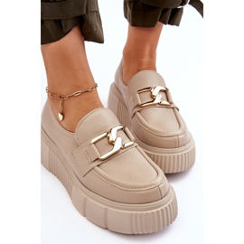 Lemar Chaussures à plateforme en cuir à la mode Beige Marsol 4