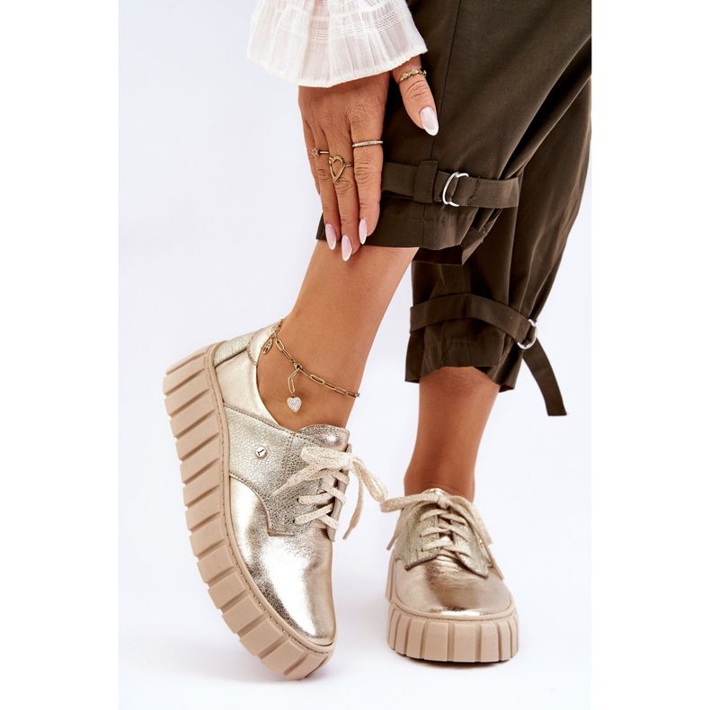Lemar Chaussures en cuir sur la plate-forme d'hypnose dorée 1