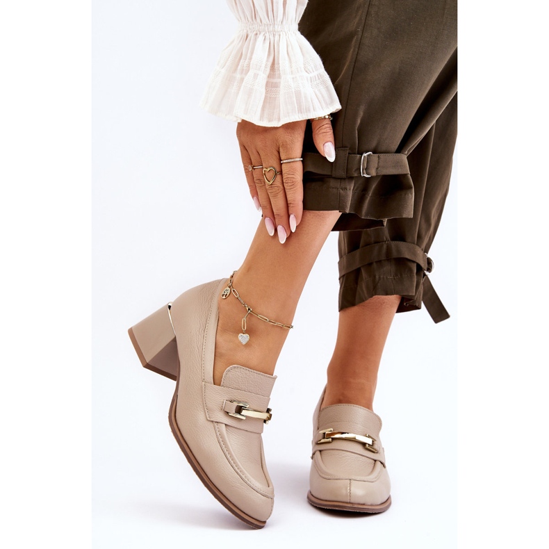 Lemar Escarpins confortables en cuir beige Damira 1 Lemar Escarpins confortables en cuir beige Damira 1
