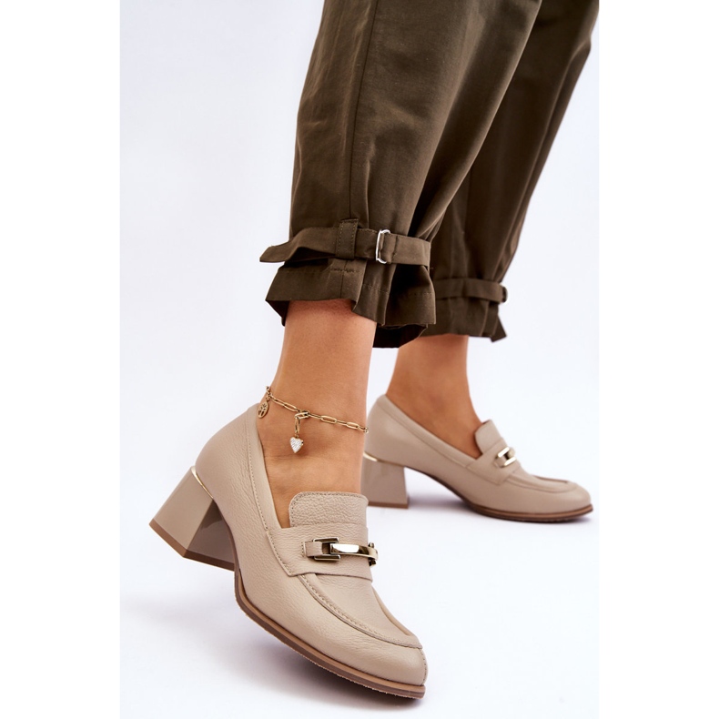 Lemar Escarpins confortables en cuir beige Damira 2