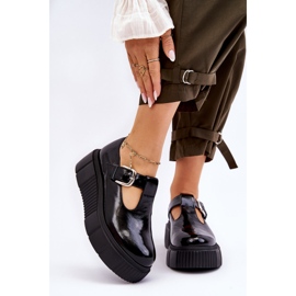 Lemar Chaussures laquées à la mode sur une plate-forme massive, noir Colson le noir 1