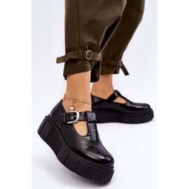 Lemar Chaussures laquées à la mode sur une plate-forme massive, noir Colson le noir 2