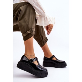 Lemar Chaussures laquées à la mode sur une plate-forme massive, noir Colson le noir 6