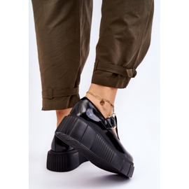 Lemar Chaussures laquées à la mode sur une plate-forme massive, noir Colson le noir 5