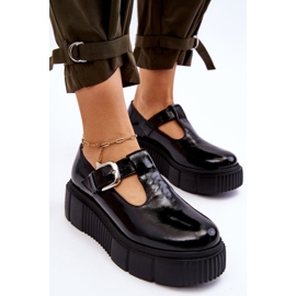 Lemar Chaussures laquées à la mode sur une plate-forme massive, noir Colson le noir 4