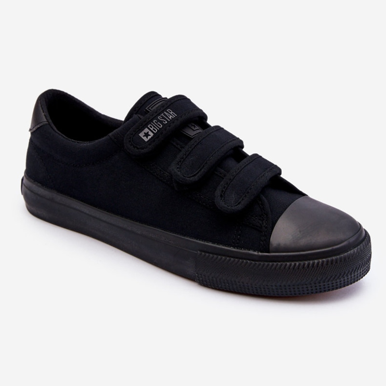 Baskets Classiques En Tissu Pour Homme Avec Velcro Big Star LL174631 Noir 1