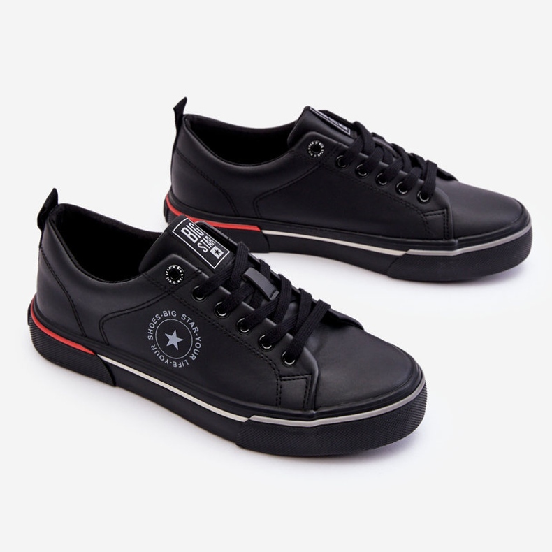 Baskets en cuir pour hommes Big Star LL174210 Noir 2