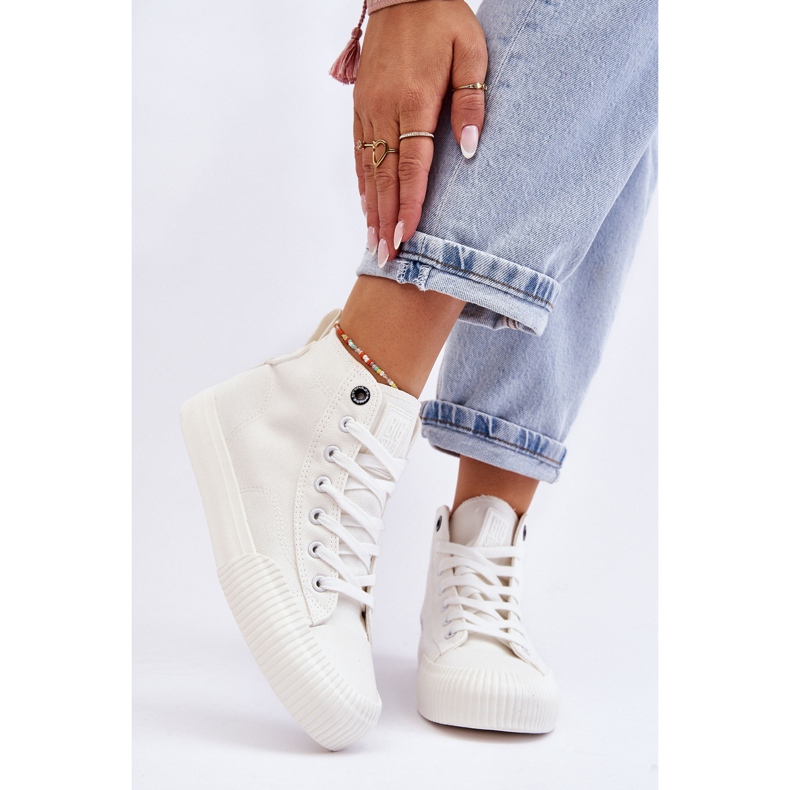 Baskets montantes en tissu Big Star pour femmes LL274445 Blanc 1