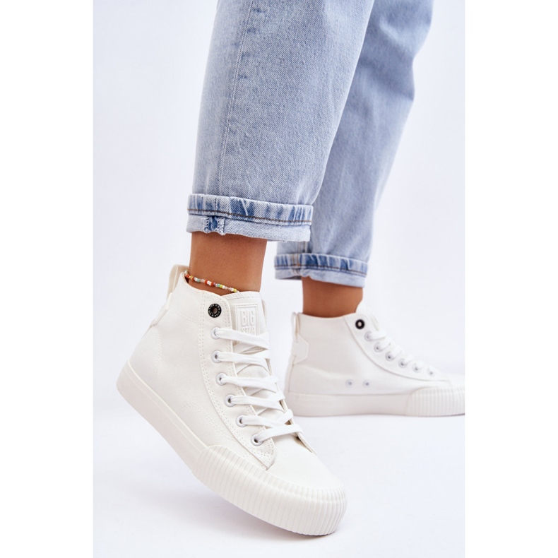 Baskets montantes en tissu Big Star pour femmes LL274445 Blanc 2