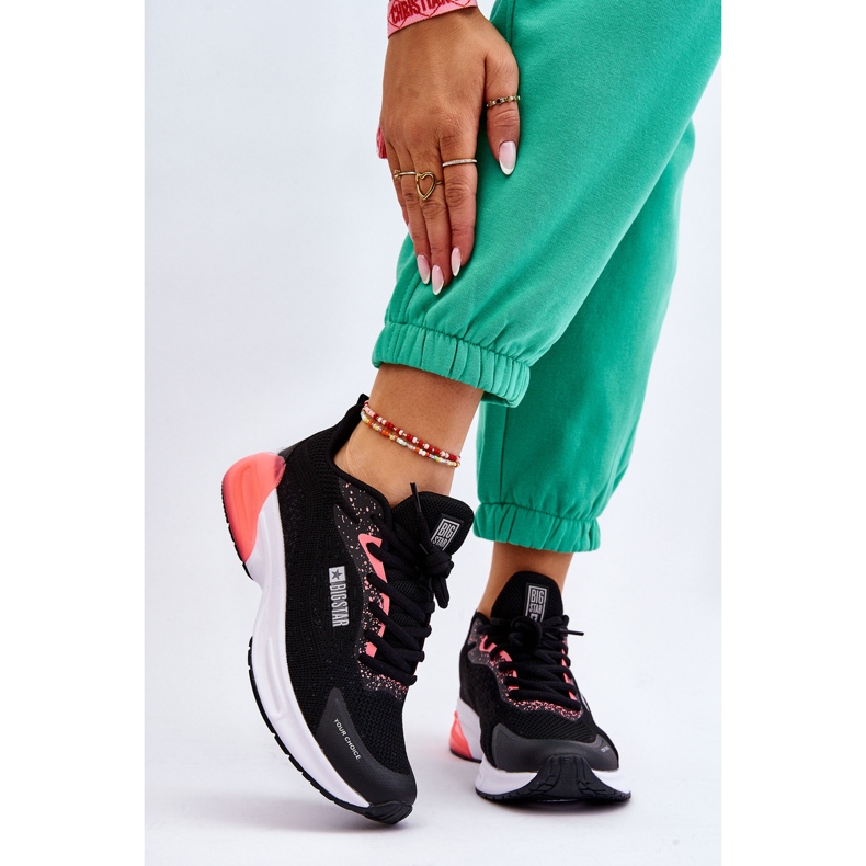 Système de mousse à mémoire de forme à la mode Chaussures de sport Big Star LL274318 Noir le noir 2