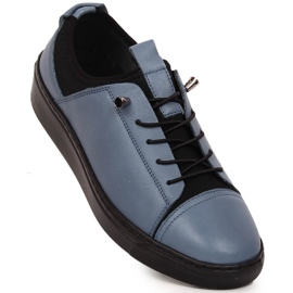 Mocassins femme en cuir léger bleu T.Sokolski W22-351 1