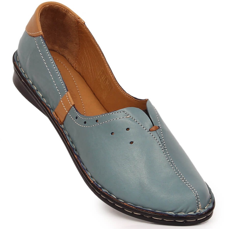 Chaussures à enfiler confortables en cuir pour femmes bleu Artiker 38C0358 1 Chaussures à enfiler confortables en cuir pour femmes bleu Artiker 38C0358 1