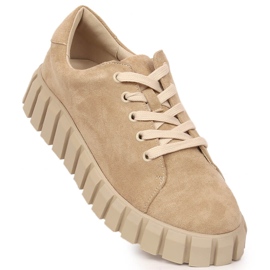 Potocki SZ12005 chaussures à plateforme en daim beige 1