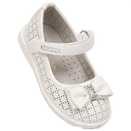 Ballerines filles avec velcro blanc Vinceza 36122 blanche 1