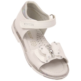 Sandales pour filles avec un papillon velcro blanc Vinceza 36125 1