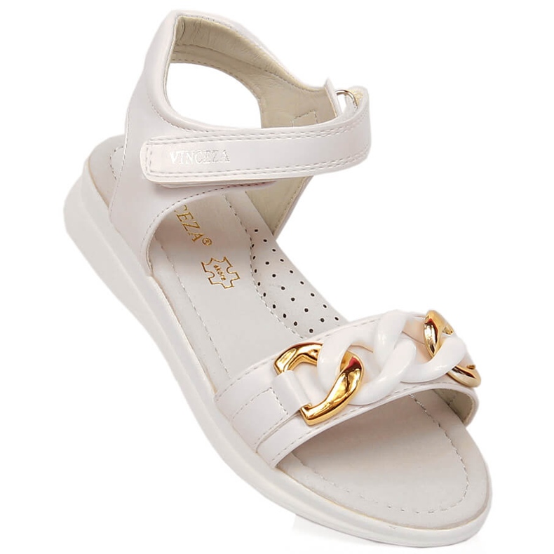 Sandales filles avec une chaîne velcro blanc Vinceza 36127 blanche 1
