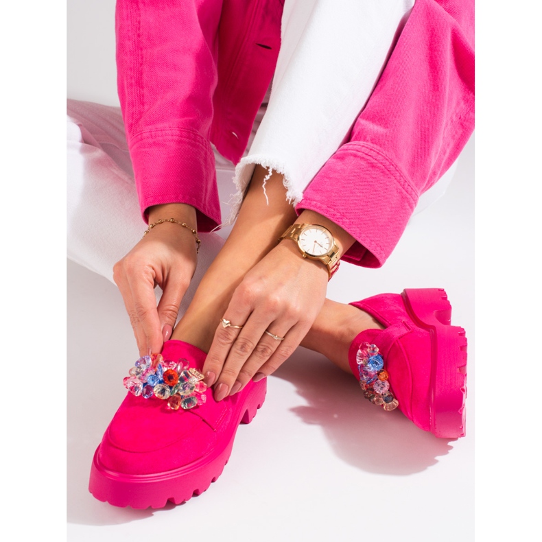 Chaussures pour femmes roses Vinceza avec cristaux 1