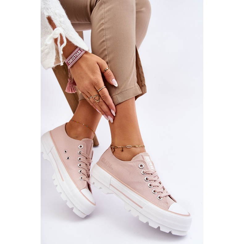 Sneakers Plateforme Tissu Big Star LL274151 Nude rose 1