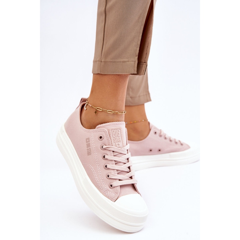 Big Star LL274970 Baskets basses à lacets nude rose 2 Big Star LL274970 Baskets basses à lacets nude rose 2