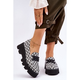 Mocassins Sur Une Plateforme Massive Laura Messi 2601 Noir Et Blanc blanche le noir 1