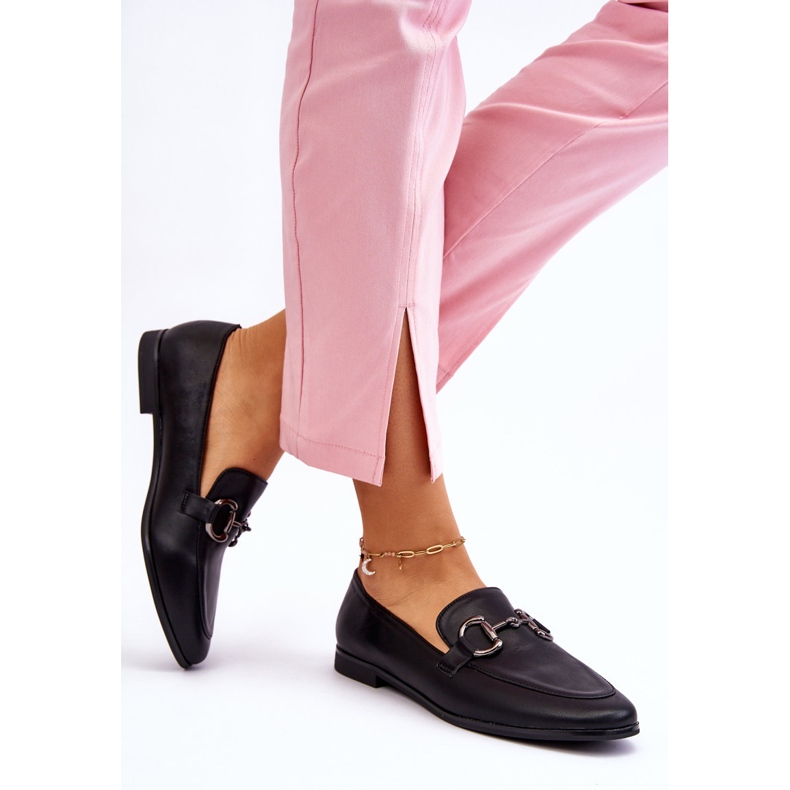 PG1 Mocassins classiques pour femmes avec embellissement Jamie noir le noir 2