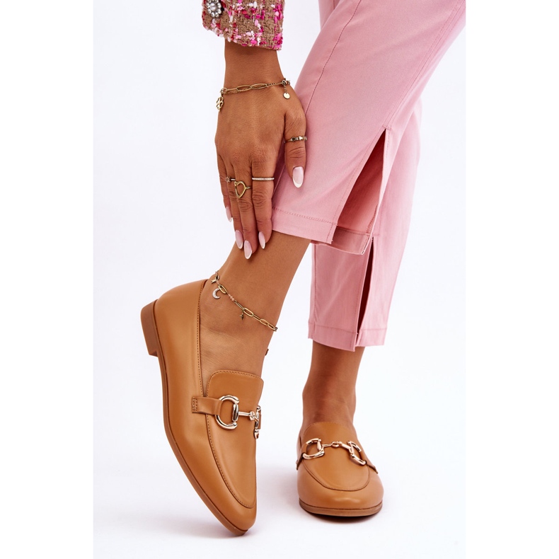 PG1 Mocassins Femme Classiques Avec Embellissement Jamie Camel beige 1