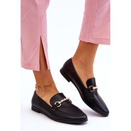 PG1 Mocassins Femme En Cuir Avec Perles Décoratives Noir Ishan le noir 4