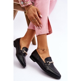 PG1 Mocassins Femme En Cuir Avec Perles Décoratives Noir Ishan le noir 5