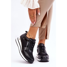 PG1 Chaussures de sport en cuir à semelle compensée basse Braylen noires le noir 1