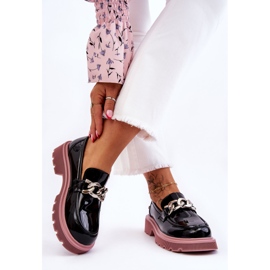 Mocassins Vernis Avec Chaîne GOE LL2N4039 Noir-Violet le noir 3