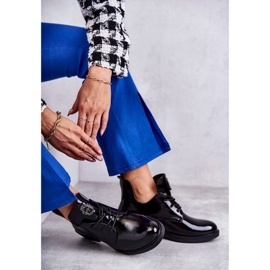 Vinceza Bottines Lacées Laquées Avec Découpes Noir Fabiana 3