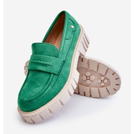 Chaussures à enfiler en daim pour femmes Vert Fiorell 1