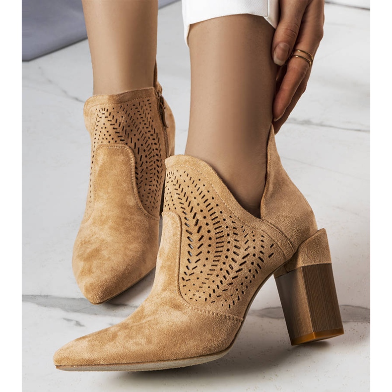 PA1 Bottines ajourées beige foncé Hachée 1