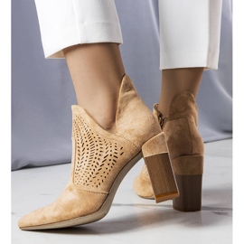 PA1 Bottines ajourées beige foncé Hachée 2