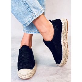BM Noir BB06P Baskets espadrilles noires le noir 5