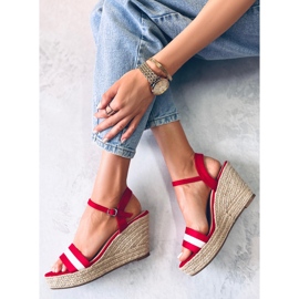 Espadrilles compensées rouges, rouge 9072 Rouge 4