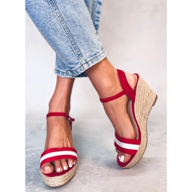 Espadrilles compensées rouges, rouge 9072 Rouge 5