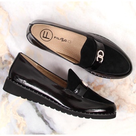 Chaussures femme en cuir avec zircons Filippo DP1515/23 le noir 4