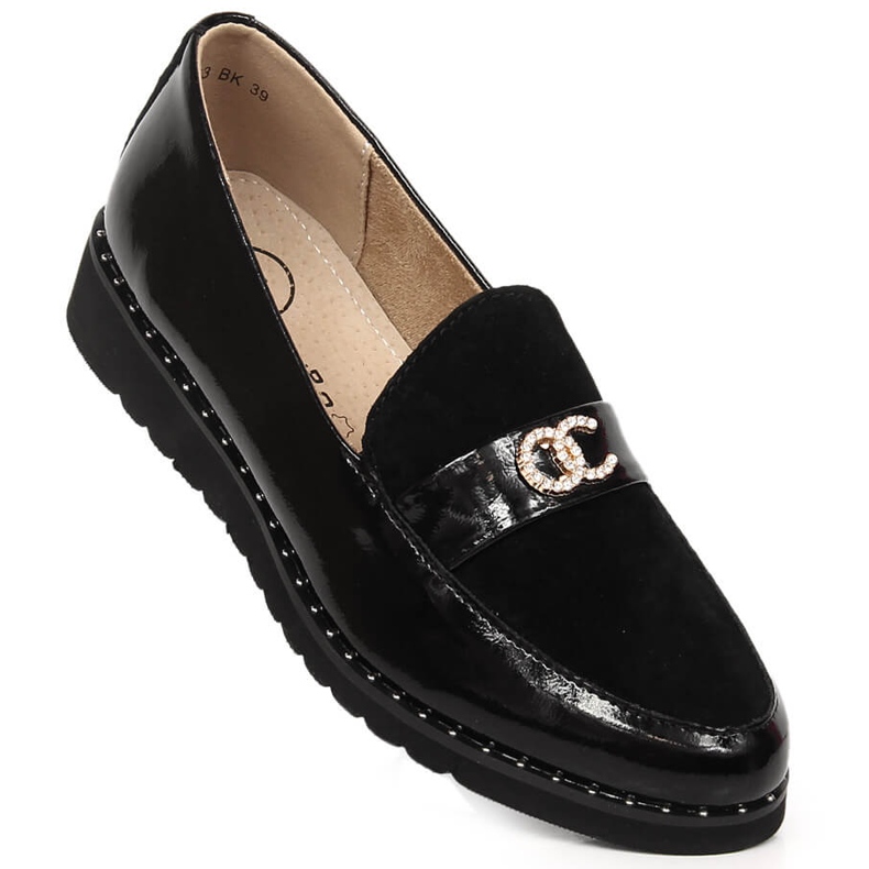 Chaussures femme en cuir avec zircons Filippo DP1515/23 le noir 1