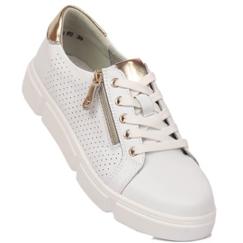 Chaussures en cuir pour femmes sur la plate-forme blanc Filippo DP4528/23 1