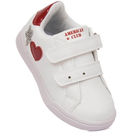 Chaussures de sport fille American Club 125/23 blanches à scratch 1