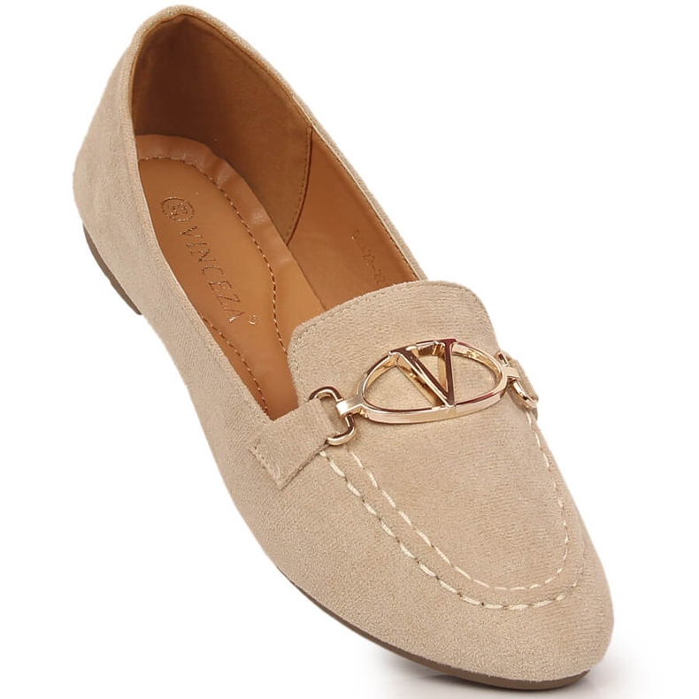 Mocassins femme en daim beige Vinceza 2227 1