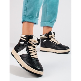 Baskets montantes Shelovet noires, femmes 1